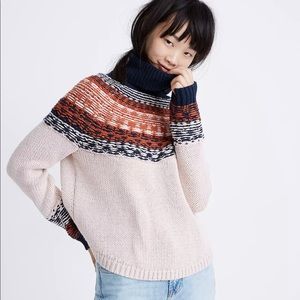 Madewell Brookdale Fair Isle Turtleneck Sweater